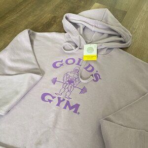 Gold Gym's Vintage Hoodie NWT Womens Large Lilac Purple Cropped
